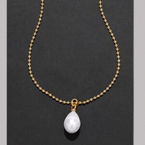 ALEXIS BITTAR • Molten Gold La Perla Pearl Solitaire Ball Chain Necklace